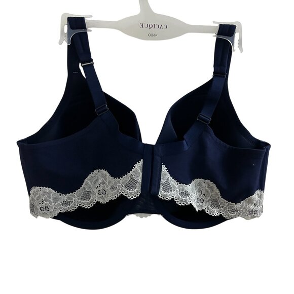 Cacique Size 46DD Padded with Underwire Blue and Lace Trim Full Coverage Bra NWT - Picture 2 of 5